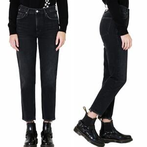 CITIZENS OF HUMANITY Marlee Black Relaxed Taper Jeans in The Cliffs Size 26